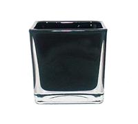 Exotenherz - Cache-pot cube en verre - 12 x 12 x 12 cm noir