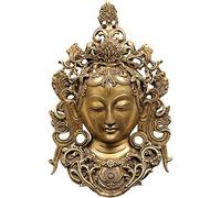 Exotic India Bouddhiste tibétain Mural à Suspendre Tara Masque Naturel, Laiton, Taille : 19,1 x 7,6 x 30,5 cm