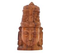 Exotic India Tête de Seigneur Shiva en bois sculpté 45,7 cm Décoration murale religieuse pour la maison et le temple