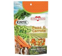 Exotic Nutrition - Pois et carottes, 8 oz. Gâteries saines de légumes secs mélangés et naturels pour lapins, cochons d'Inde et hamsters