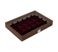 Exotic Rock Specimen Storage Box, Gem Display Case, Wooden CrystalOrganizer | 24 Grid Storage Box, 35x24x5cm, For Small Stones, Mineral Specimens, Desktop, Study Room, Classroom