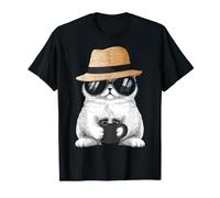 Exotic Shorthair Cat Dad Coffee Lunettes de Soleil Art T-Shirt