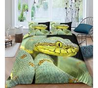 Exotic-snake-closeup Linge de Lit Entretien Facile Hypoallergique 3 pièces Wild-reptile-nature Ensemble De Literie avec 2 Taies d'oreiller Léger for Chambre de adolescents Super king（260x220cm）