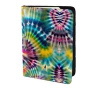 Exotic Tribe Étui de passeport en cuir imprimé tie-dye pour homme et femme, noir, One Size