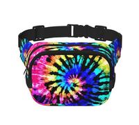 Exotic Tribe - Grand sac banane tendance avec imprimé tie-dye pour femme, noir, One Size