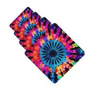 Exotic Tribe Lot de 4 désodorisants de voiture style Tie Dye - Cartes parfumées à suspendre - Longue durée - Pour armoire, salle de bain, voiture, miroir intérieur