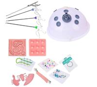 ExoticaBlend Laparoscopic Endo Trainer Simulator, Laparoscopic Training Box Training Practice Box All Forceps Instruments Set,0°Endoscope-10Modules+4Instruments