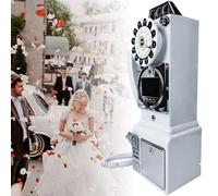ExoticaBlend Livre d'or Audio - Téléphone de Style Vintage des années pour Mariages, Collection de Messages Audio personnalisés, Souvenir rétro pour Les invités à Partager des Souvenirs,White
