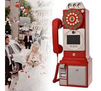 ExoticaBlend Livre d'or Audio - Téléphone de Style Vintage des années pour Mariages, Collection de Messages Audio personnalisés, Souvenir rétro pour Les invités à Partager des Souvenirs,Red