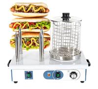 ExoticaBlend Machine à Hot-Dogs, Gril à Saucisses, Cuiseur-Vapeur Commercial Électrique, Gril de Contact, Appareil de Cuisson à la Vapeur pour Restaurants 4Stick