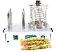 ExoticaBlend Machine Électrique à Hot-Dogs, Appareil Commercial en Acier Inoxydable avec 3 ou 4 Rouleaux Chauffants, Contrôle de la Température Réglable - pour Hot-Dogs, NEMS et Saucisses 4Stick
