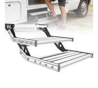 ExoticaBlend Marchepied de Camping-Car en Alliage D'Aluminium, Pliable, Marche Manuel en Acier Inoxydable, Jusqu'à 150 kg, pour Camping-Car, Camion, Caravane 2Step-Manual