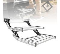 ExoticaBlend Marchepied Escamotable pour Camping-Car - Plateforme en Aluminium Antidérapante, Manuel, Charge Max 150 kg, Éclairage LED et Ressort Renforcé 2Step-Manual(LED)