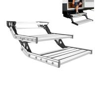 ExoticaBlend Marchepied Pliable pour Camping-Car, Manuel avec Bande Lumineuse LED, Escalier Manuel en Aluminium, Pédale de Prévention des Glissements, Jusqu'à 150 kg 2Step-Manual(LED)