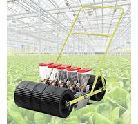 ExoticaBlend Semoir à Pousser pour Plates-Bandes Surélevées, Semoir de Jardin à Poussée Manuelle pour Légumes, pour 1 à 6 Rangées, Profondeur Réglable de 0 à 5 cm et Espacement des Rangées 5Rows