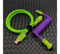 ExotiCore Mini Câble De Clavier Enroulé Personnalisé, Câble USB-C À Double Manchon pour Clavier Mécanique De Jeu 40% 60%(Green)