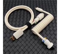 ExotiCore Mini Câble De Clavier Enroulé Personnalisé, Câble USB-C À Double Manchon pour Clavier Mécanique De Jeu 40% 60%(Milky)