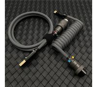 ExotiCore Mini Câble De Clavier Enroulé Personnalisé, Câble USB-C À Double Manchon pour Clavier Mécanique De Jeu 40% 60%(Gray)