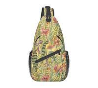 Exotique Vintage Fleurs épanouies Sac à bandoulière pour Femmes Hommes bandoulière Sac à Dos décontracté randonnée Dos Poitrine bandoulière