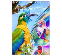 Exotische Vögel. Zauberhafte Vogelvielfalt mit KI (Wandkalender 2026 DIN A4 hoch), CALVENDO Monatskalender: Tauchen Sie ein in die Welt der exotischen ... Sie die farbenfrohe Vielfalt und Ästhetik.