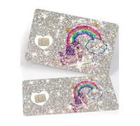 ExotixCard The Original Ultra Bling Carte de débit réfléchissante avec couverture amovible brillante et brillante Protection sans bulles fine et étanche Motif chat, licorne, 1