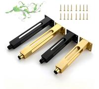 EXOTUF Pieds de Meubles réglables en Alliage d'aluminium Massif - 4 pièces, for Tables à Manger, Bureaux, armoires, 7,87/9,84/11,8 Pouces(Gold,25cm/9.84inch)