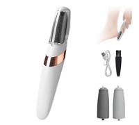 Exovan Electric Foot Callus Remover, Portable Rechargeable Home Pedicure Tool, Electric Foot Filer, Coarse and Fine Sand Head, Zoned Cleaning For Smoother Feet (White)