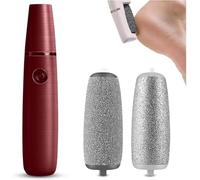 Exovan Outil de pédicure électrique pour callosités - Portable et étanche - Rechargeable par USB - Pour peaux dures - Avec 2 rouleaux - Élimine les peaux sèches et mortes pour des pieds plus lisses