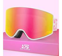 EXP VISION Ensemble de lunettes de ski parent-enfant, lunettes de neige anti-buée, protection UV 100%, lunettes de snowboard OTG pour hommes, femmes, jeunes, enfants