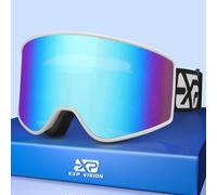 EXP VISION Ensemble de lunettes de ski parent-enfant, lunettes de neige anti-buée, protection UV 100%, lunettes de snowboard OTG pour hommes, femmes, jeunes, enfants