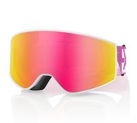 EXP VISION Ensemble de lunettes de ski parent-enfant, lunettes de neige anti-buée, protection UV 100%, lunettes de snowboard OTG pour hommes, femmes, jeunes, enfants