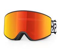 EXP VISION - Masque de ski anti-buée, protection 100 % UV, OTG, pour hommes, femmes, adolescents, enfants (pour adulte, rouge)