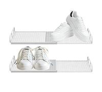 Expandable Closet Shelf No Drill Metal Bracket 2 Pieces Cabinet Shelves | Two Extendable Wardrobe Shelves, Adjustable from 15-24.4 Inches, Made of Rust-Resistant and Durable Wire Mesh