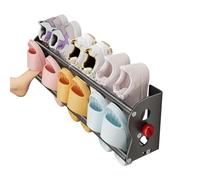 Expandable Footwear Shelf - Strong Magnet Mounting, Two Tier Adjustable, Me | Wall Mount Sneaker Storage Shoe Rack Homeowners Dwellers Collectors Home Apartment Entryway Hallway Garage Mudroom Dorm