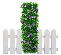 Expandable Garden Flower Screen Fence - ABS Silk Leaf, 200cm Width - Artificial Greenery Wall Panel For Outdoor Yard - Privacy Hedge