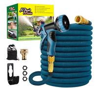 Expandable Garden - Tuyau d'eau flexible avec tissu - 75FT/22.5m-avec buse de pulvérisation à 10 motifs, tuyau de tuyau rétractable résistant aux fuites, connecteur en alliage de laiton, sans kink