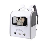 Expandable Pet Carrier Backpack, Breathable Dog Backpack Carrier, Large Cat Carrier Backpack, Small Dog Travel Backpacks 36x24x40cm for Indoor, Present, Brown, White Color