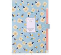 Expanding File Folders Letter Size (A4),Expandable With 5 Compartments Document Organizer,Waterproof,Flexible,And Light,Bellows Sorter,Flower,Blue