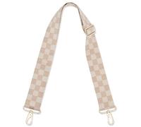 Expatrié Bandouliere pour Sac - Jeanne Carreau Beige - Sangle Interchangeable Amovible et Réglable Sac à Main - Laniere pour Sacoche Pochette Sac Banane - Sangles Multicolores
