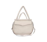 Expatrié Cabas Femme Beige - Poppy - Grand Sac à Main en Nylon - Shopper Bag avec Fermeture Éclair pour Cours, Étudiant et Lycée - Puffer Tote Bag avec Compartiment pour Ordinateur Portable
