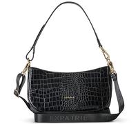 Expatrié Petit Sac Bandoulière Femme Noir - Féline - Sac à Main pour Dames en Cuir Végétal pour les Loisirs & le Travail - Sac Cabas Stylé