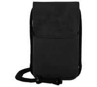 Expatrié Pochette Telephone Portable Femme Noir - Amelie - Sac Téléphone pour Festival et Voyage - Mini Sac Bandouliere - Sacoche en Cuir PU