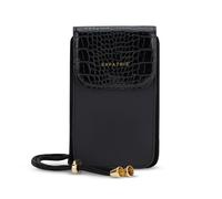 Expatrié Pochette Telephone Portable Femme Noir - Amelie - Sac Téléphone pour Festival et Voyage - Mini Sac Bandouliere - Sacoche en Cuir PU