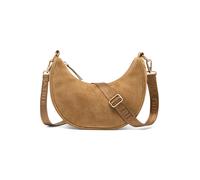 Expatrié Sac Bandoulière Femmes Marron - Lea Small Suede - Half Moon Bag - Sac Banane avec Sangle Réglable - Sacoche Demi Lune en Cuir Végétalien - Imperméable