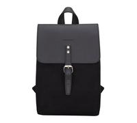 Expatrié Petit Sac a Dos Femme Noir ANNA Mini Sac à Dos Fabriqué à Partir de Toile & Cuir Végétale - Sacoche Haute Qualité pour Femmes Loisir & Voyage- Backpack Vintage avec Fermoir Magnétique