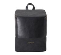 Expatrié Sac à Dos Femme Petit Noir - Malou - Sac en Cuir Végétal pour l’Université, le Travail, Loisir - Sac à Dos Ordinateur Portable 13 Pouces - Hydrofuge