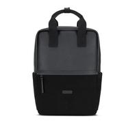 Expatrié Sac À Dos Femme Noire Mila Daypack Sac En Toile De Coton Et Cuir Végétal Petit Sac Pour Les Loisirs & les Affaires 12 Litres Compartiment Pour Ordinateur Portable 15 Pouces