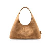 Expatrié Sac à Épaule Femmes Marron - Nora - Slouchy Hobo Bag en Aspect Daim - Sac à Main Taille Moyenne pour Travail, Université, Quotidien - Cuir Végétalien