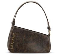 Expatrié Sac à Main Porté Épaule Femme Marron - Georgia - Sac à Bandoulière Asymétrique en Simili Cuir pour le Jour et la Nuit - Y2K Sac en Cuir Vintage Petit - Bandoulière Large