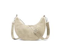 Expatrié Sac Bandoulière Femmes Crème - Lea Small Suede - Half Moon Bag - Sac Banane avec Sangle Réglable - Sacoche Demi Lune en Cuir Végétalien - Imperméable